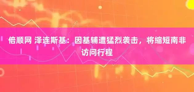 倍顺网 泽连斯基：因基辅遭猛烈袭击，将缩短南非访问行程
